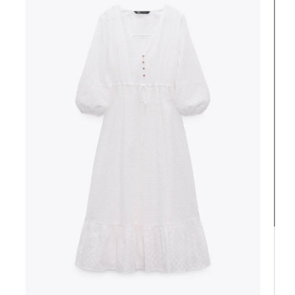NEW WITH TAGS  ZARA DRESS WITH CUTWORK EMBROIDERY - Picture 8 of 10